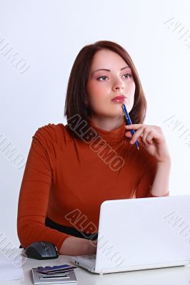 The business woman behind work