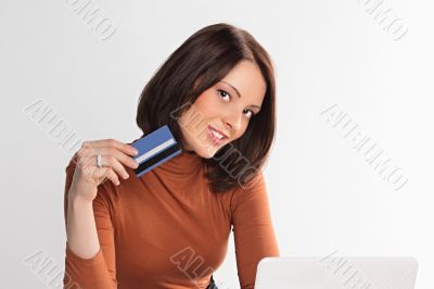 The business woman behind work