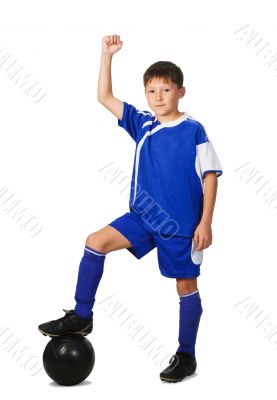A young boy football player 
