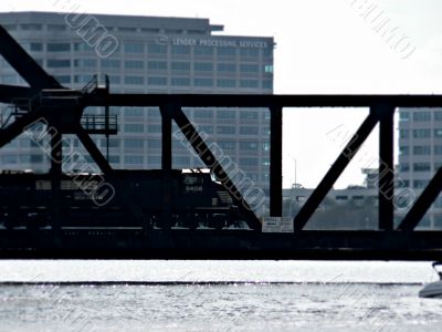 Train over a river in Jacksonville, Florida