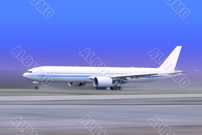 white plane on runway
