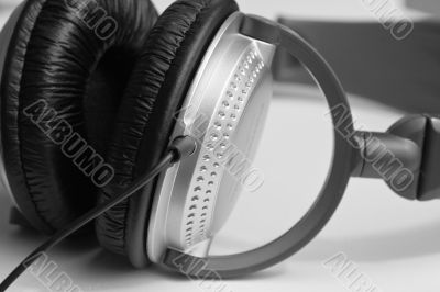 Closeup of a stereo headphone