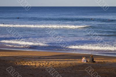 Family on the beach