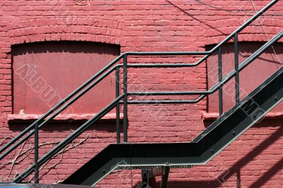 Fire escape on the side of a building