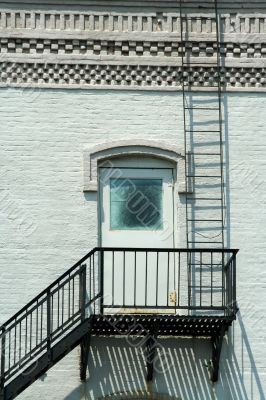 Fire escape on the side of a building