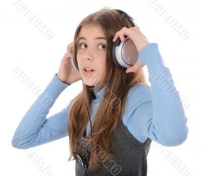 Girl listening music