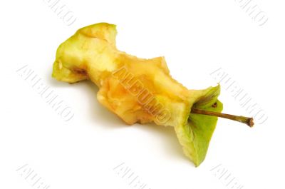 apple core on a white background