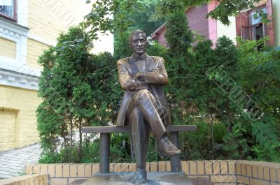 Mikhail  Bulgakov's monument in Kiev,Ukraine