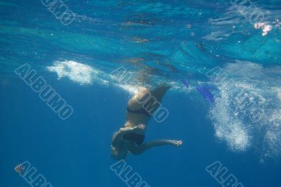 woman at the dive