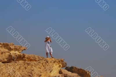 Woman in white dress