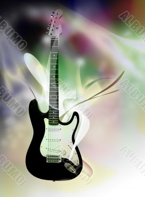 electric guitar over abstract background