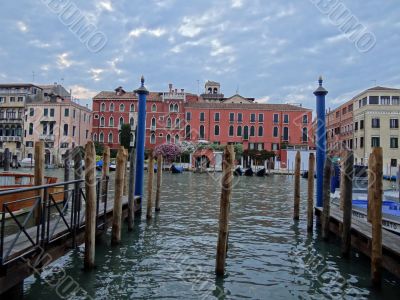 gondolas on grand canal in Venice