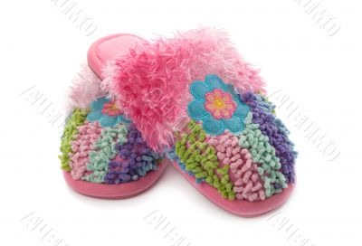 pink fluffy slippers