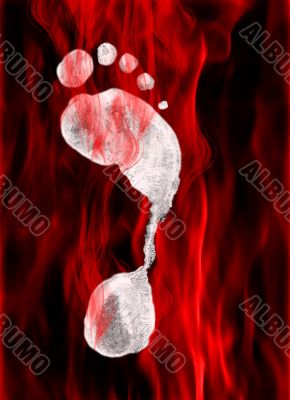 fiery foot print