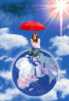 Girl with umbrella