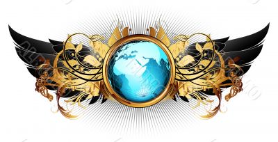 world with ornate frame