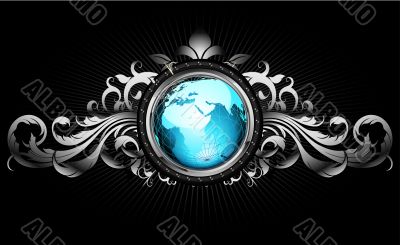 world with ornate frame