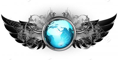  world with ornate frame