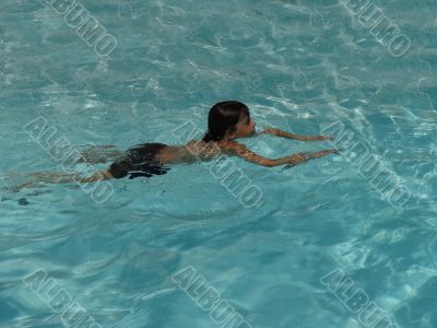 boy in a swimming pool