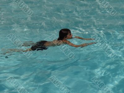 boy in a swimming pool
