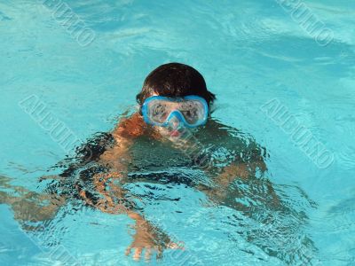 boy in a swimming pool