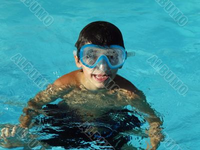 boy in a swimming pool