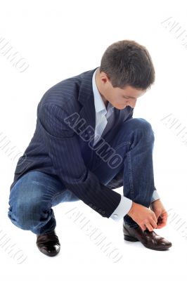 business man lace up