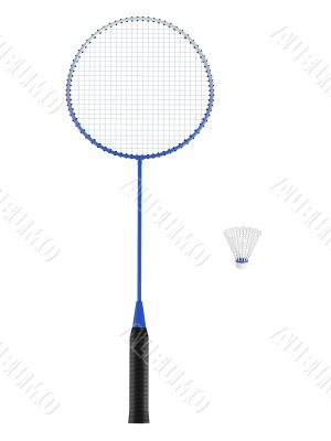 Badminton racquet with shuttlecock