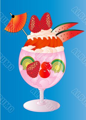 The Icecream, fruits and cream