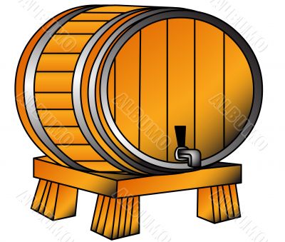 The Barrel with wine or beer
