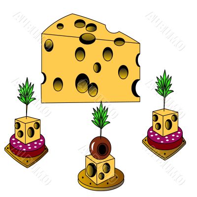 The Cheese and sandwiches with sausage