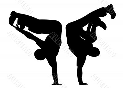 two silhouettes in dance