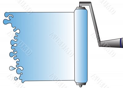 Dab of the paint by platen for nadpisi. 
