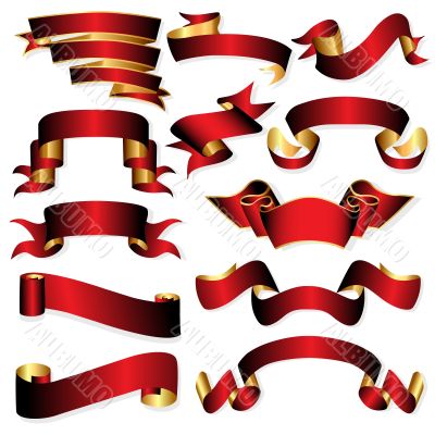  set meanderring tapes on white background