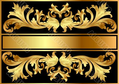 background pattern frame from gild on black