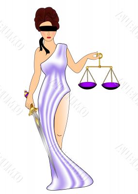 woman goddess of the justice with weight 