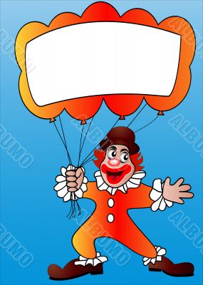 clown with air ball and message