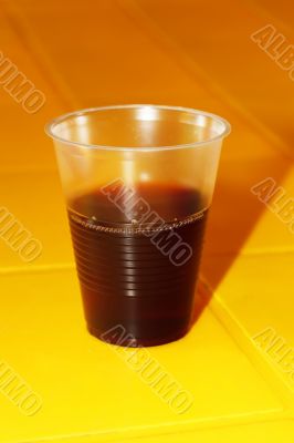 Plastic cup with juice