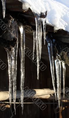 Icicles on roof