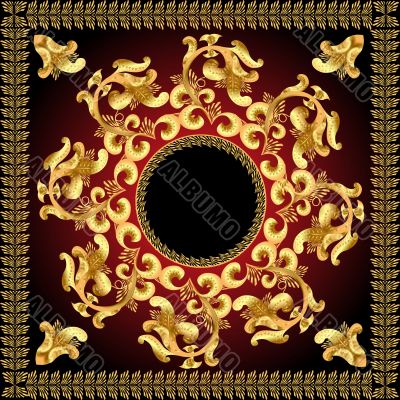 background frame with gold  pattern