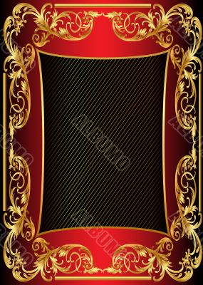 illustration background frame with gold 
