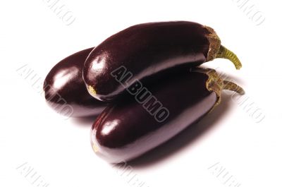 eggplants on white