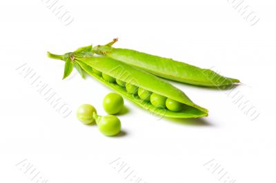 green peas  isolated on white