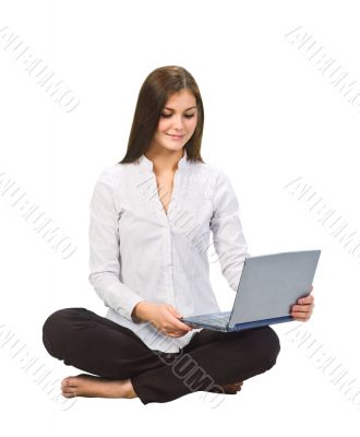 Beautiful student  with laptop