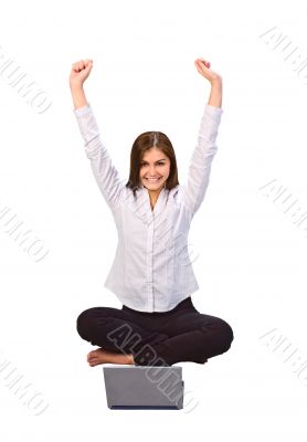 Beautiful businesswoman with laptop