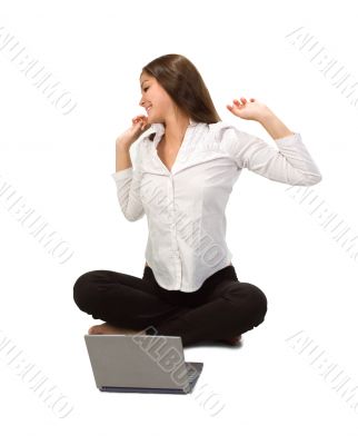 businesswoman with laptop