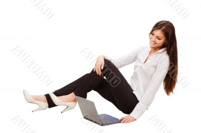Beautiful businesswoman with laptop