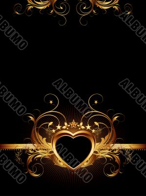  ornate frame with golden heart 
