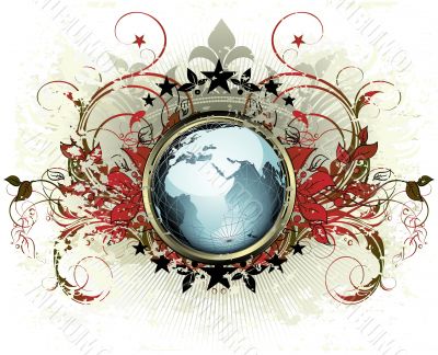 world with ornate frame