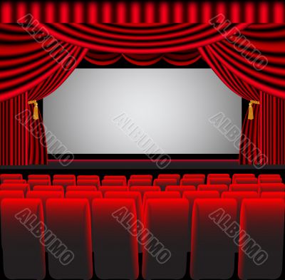  premises theatre with screen and chair